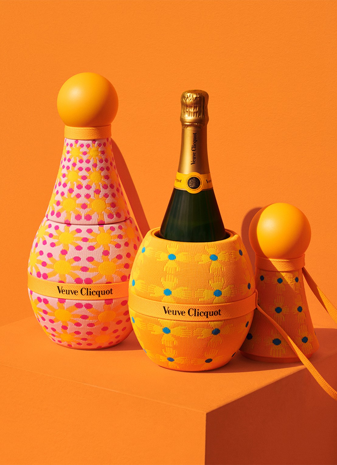 Veuve Clicquot Sun Totem Yellow Label champagne met wijnkoeler 750 ml - achterkant 4 beige