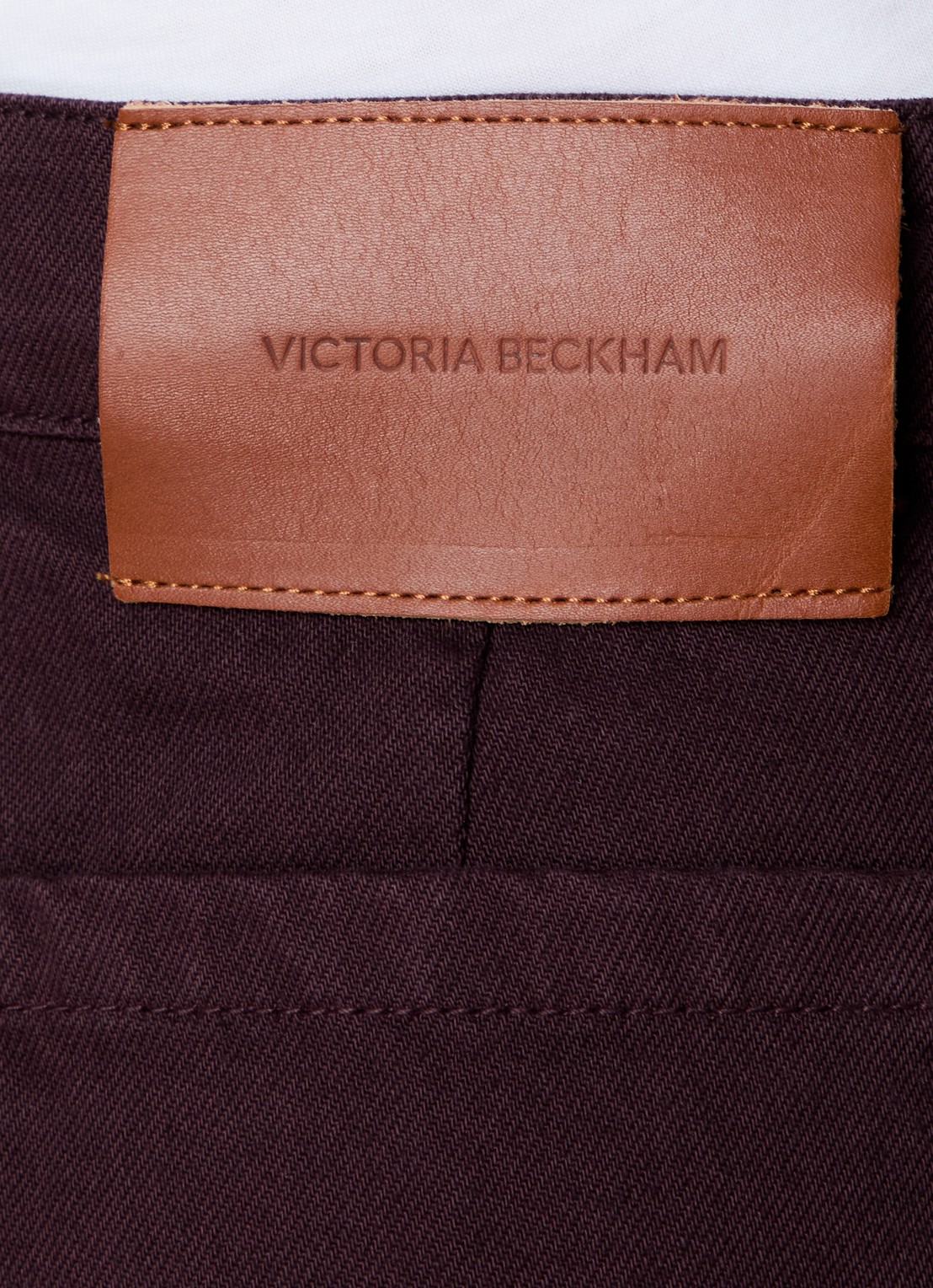 Victoria Beckham Alina 32 Inch high waist flared leg jeans met persplooi - detail 5 aubergine