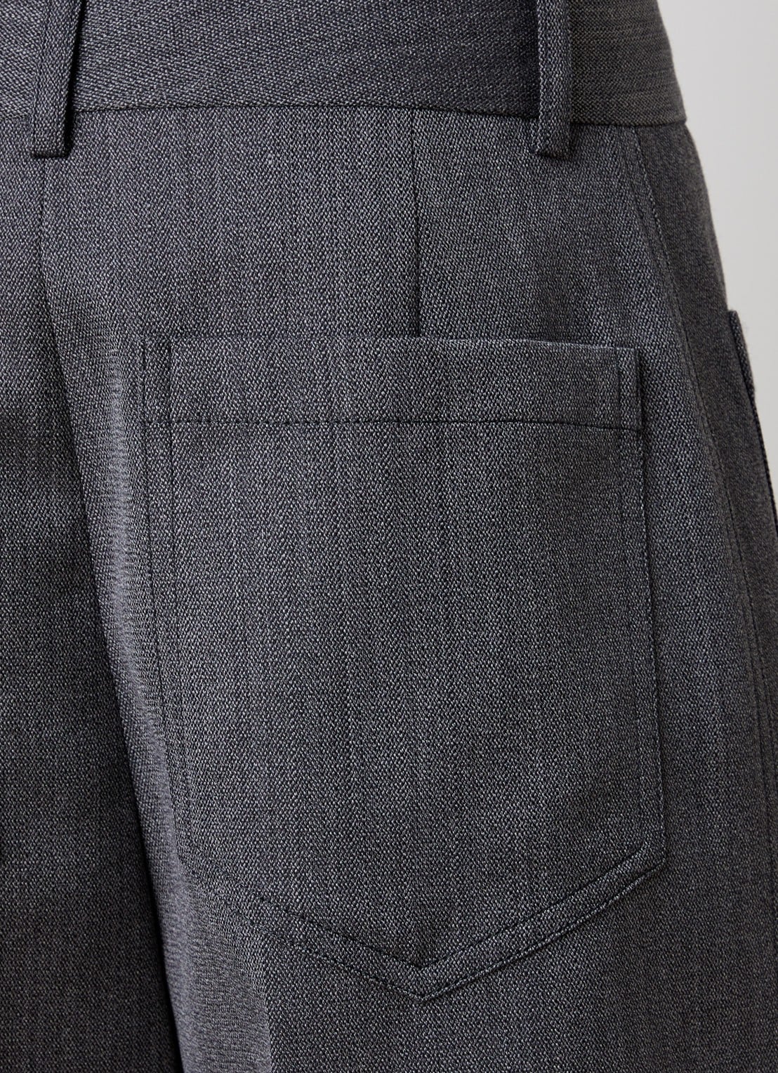 Victoria Beckham Alina high waist straight fit pantalon van scheerwol met gemêleerd dessin - detail 3 middengrijs