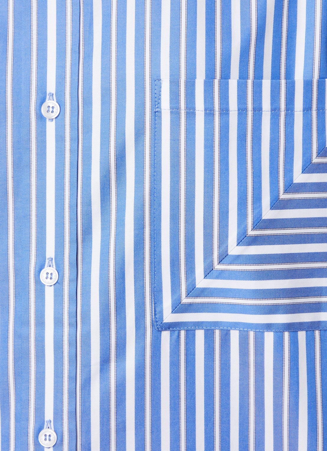 Victoria Beckham Blouse met streepprint en borstzak - detail 5 blauw