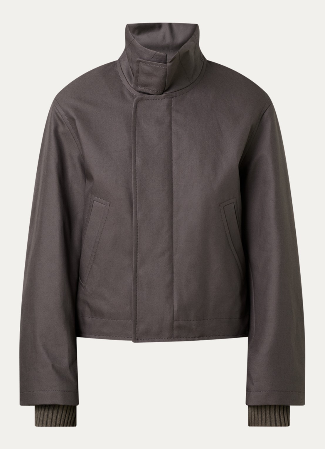 Victoria Beckham Bomberjack met steekzakken - voorkant taupe