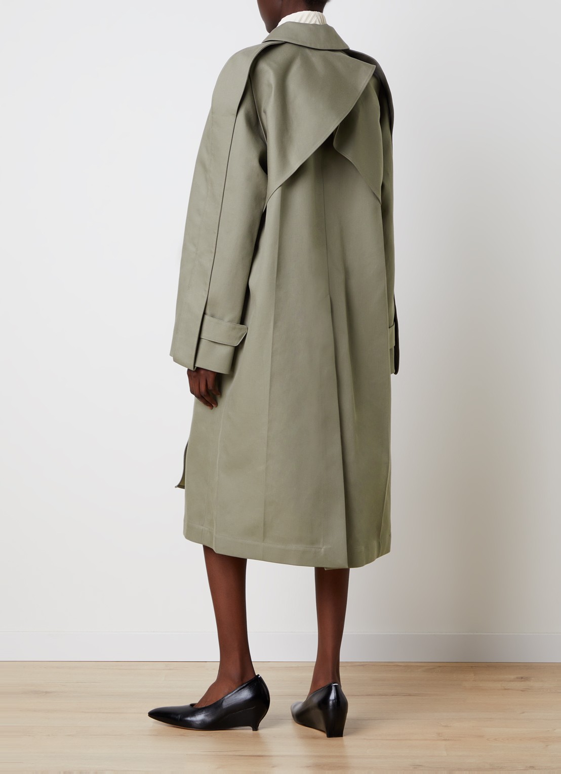 Victoria Beckham Car trenchcoat met ceintuur en steekzakken - achterkant 4 groen