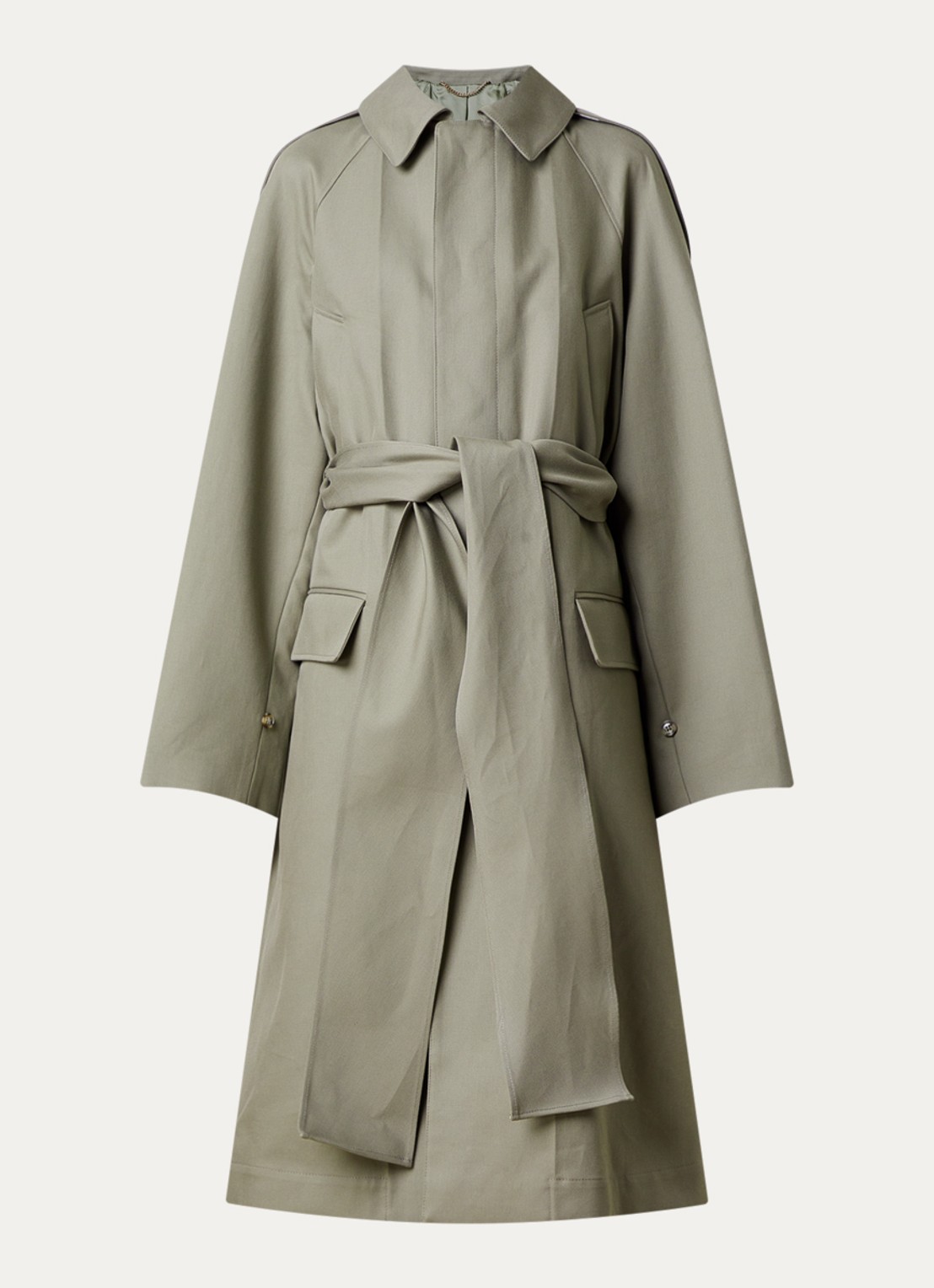 Victoria Beckham Car trenchcoat met ceintuur en steekzakken - voorkant 5 groen