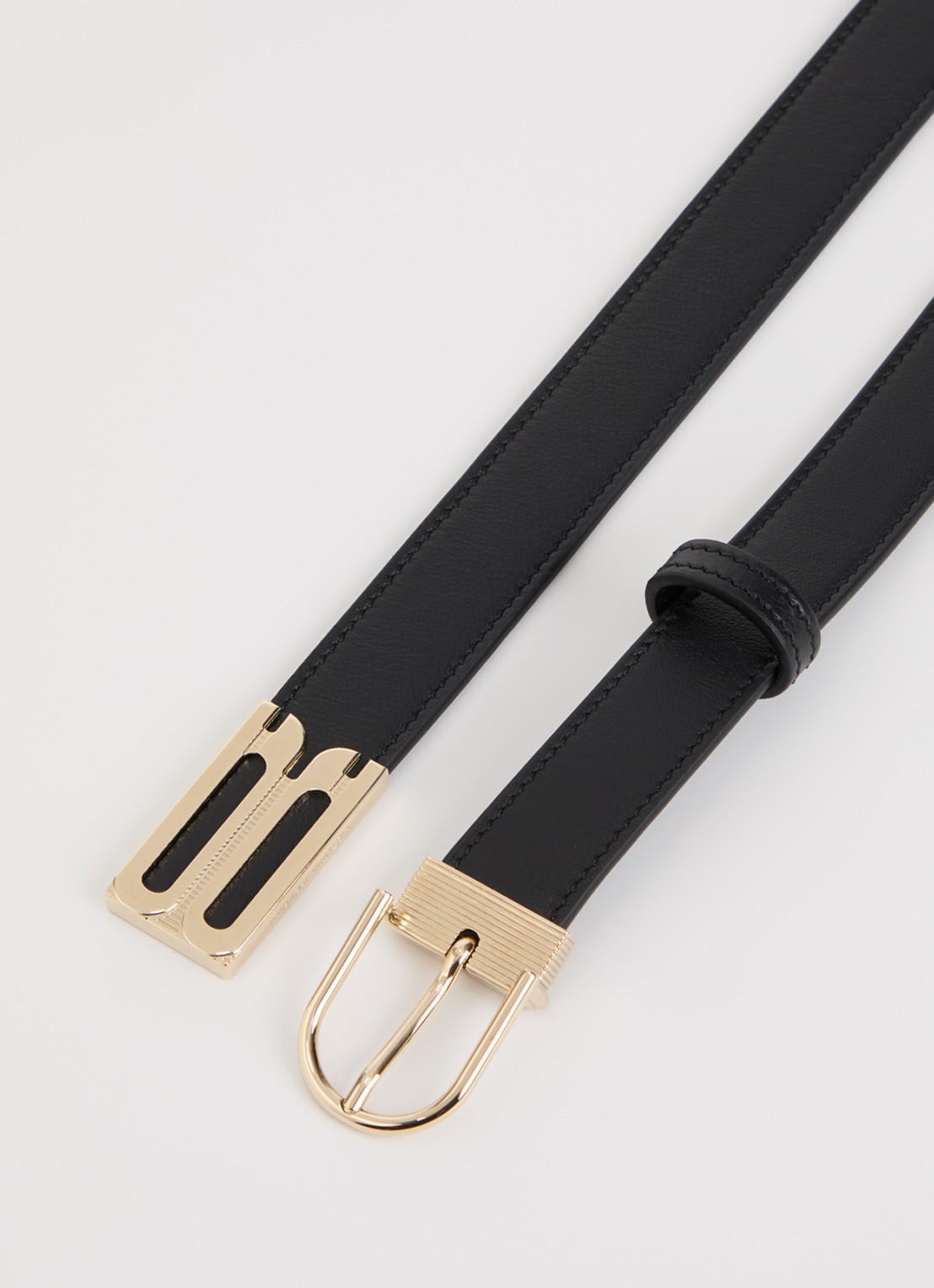 Victoria Beckham Dorian B Finite riem van leer - detail 2 zwart