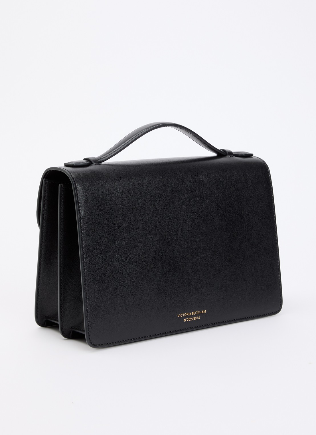 Victoria Beckham Dorian handtas van kalfsleer met afneembare schouderriem  - achterkant zwart