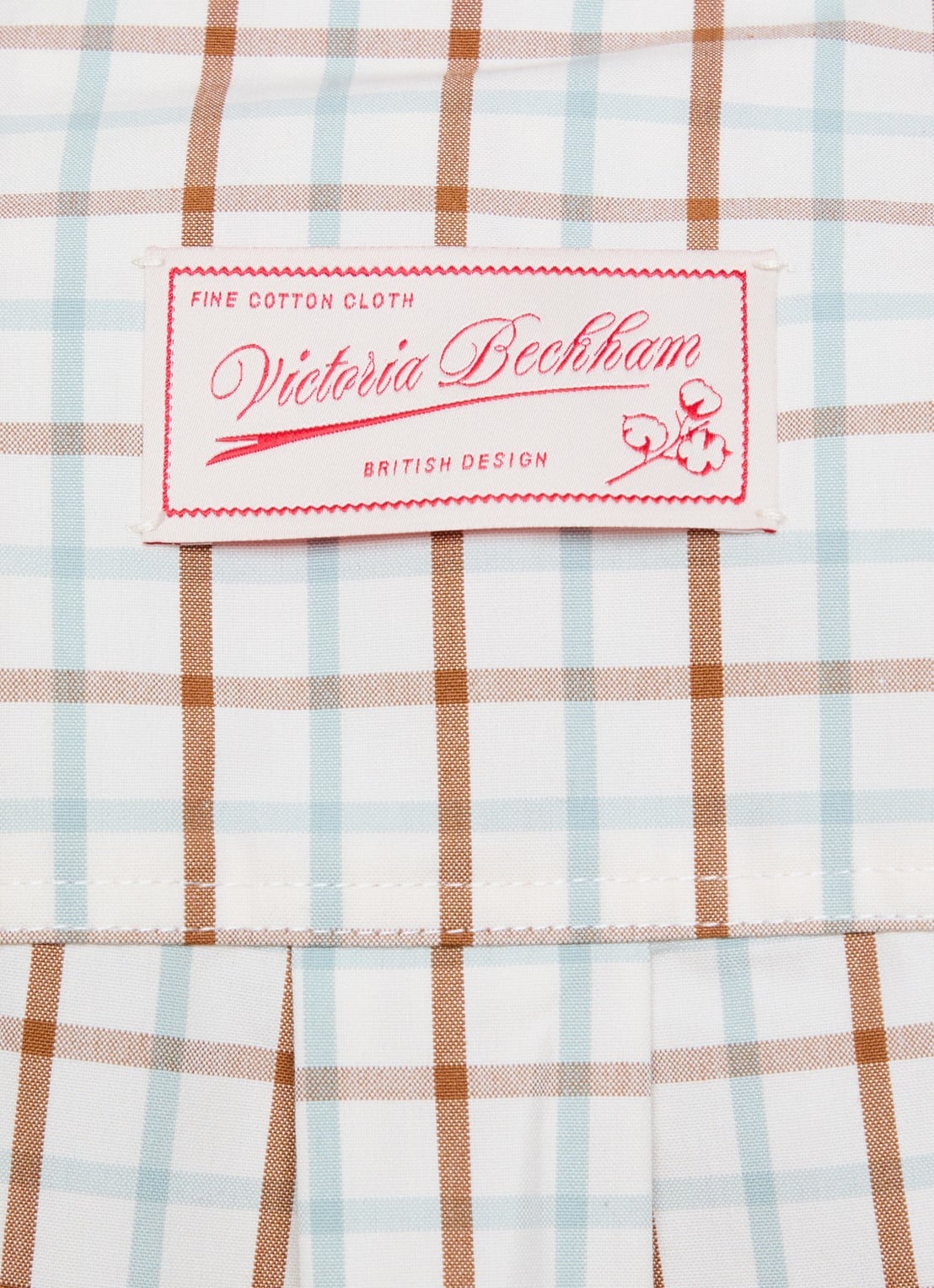 Victoria Beckham Ellys blouse met ruitdessin en borstzak - detail 2 gebroken wit