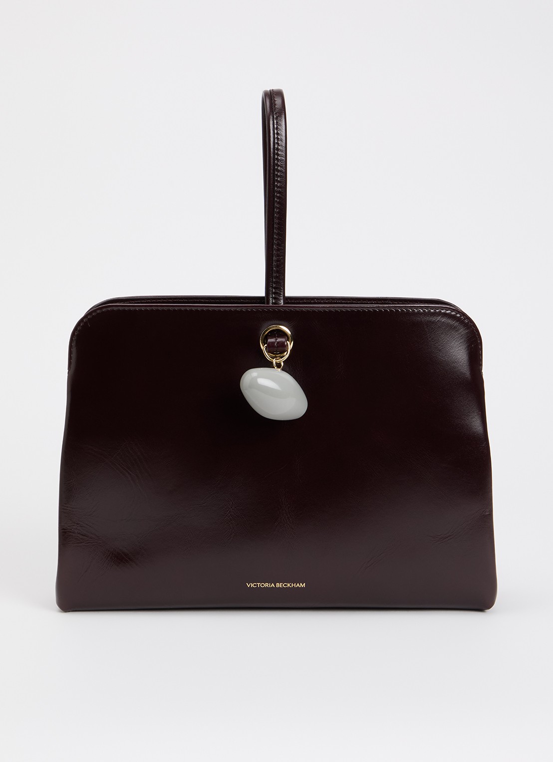 Victoria Beckham Kizette clutch van leer - voorkant 5 bordeauxrood