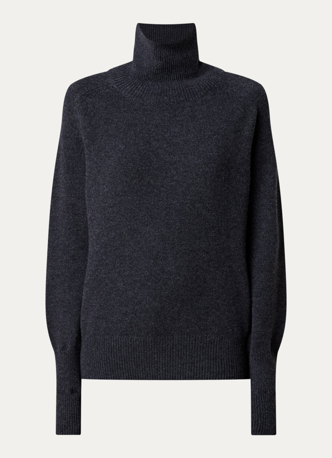 Victoria Beckham Marie fijngebreide trui van merino wol met col - voorkant donkergrijs