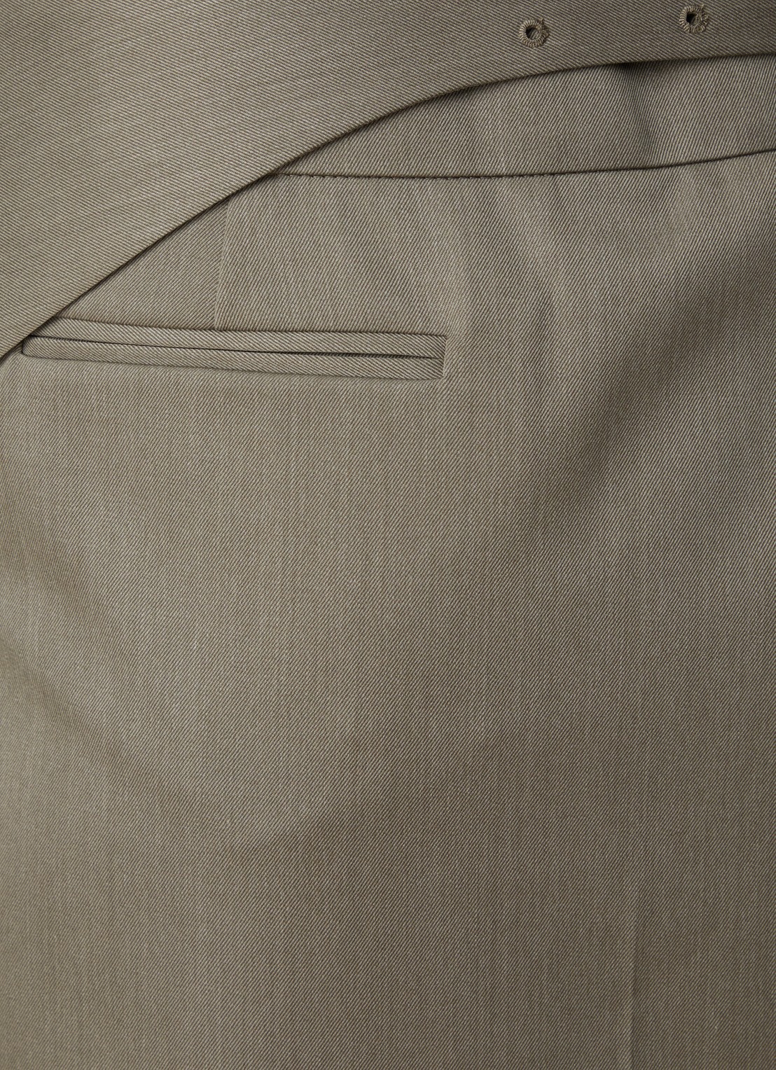 Victoria Beckham Midi rok in wolblend met ceintuur - detail 5 groen