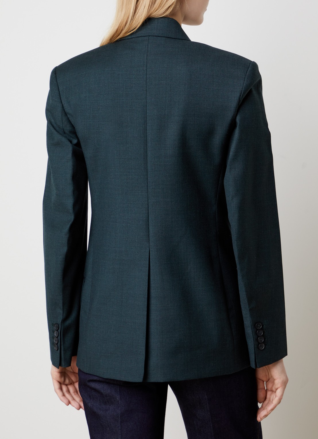 Victoria Beckham Sculptural Layered blazer van scheerwol - achterkant 6 donkergroen