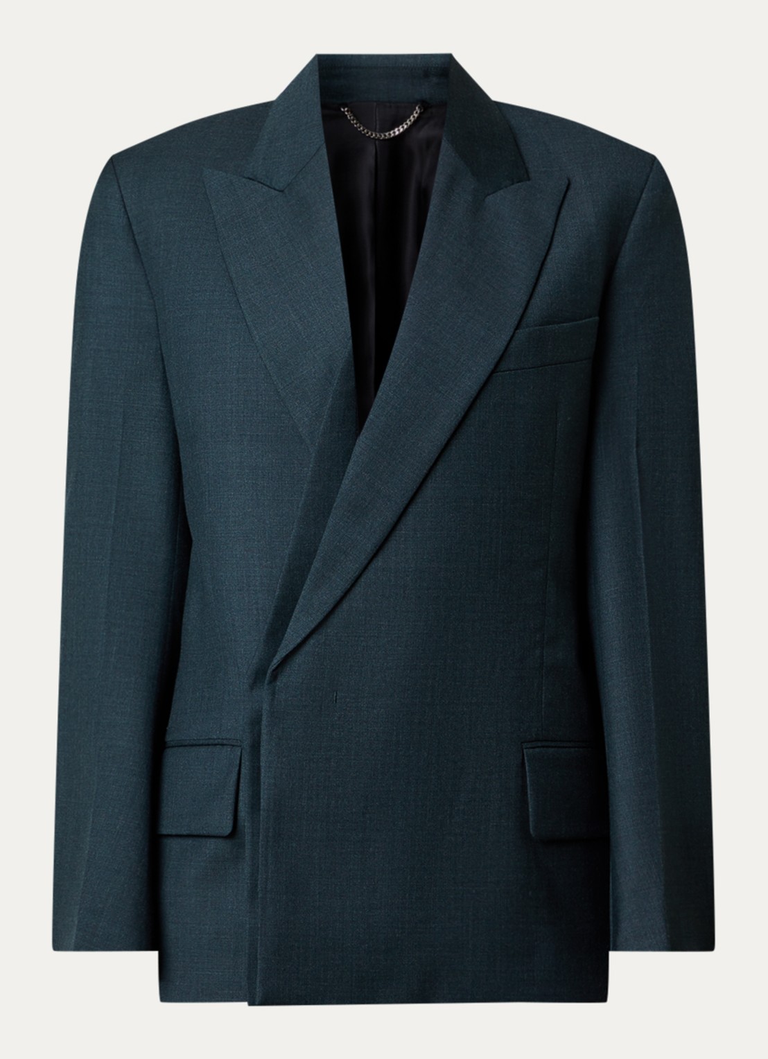 Victoria Beckham Sculptural Layered blazer van scheerwol - voorkant donkergroen