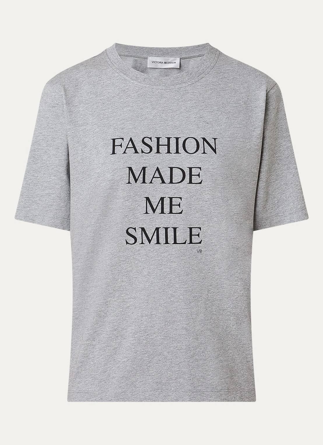 Victoria Beckham Slogan T-shirt met ronde hals - voorkant 4 grijs
