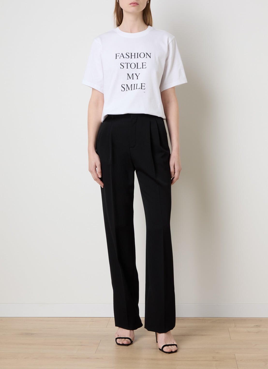 Victoria Beckham T-shirt met print  - voorkant 4 wit