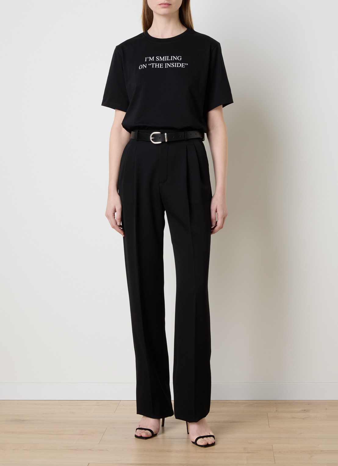 Victoria Beckham T-shirt met print  - voorkant 5 zwart