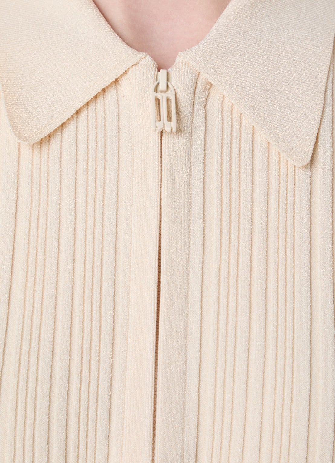 Victoria Beckham Vest met ribstructuur - detail 2 creme