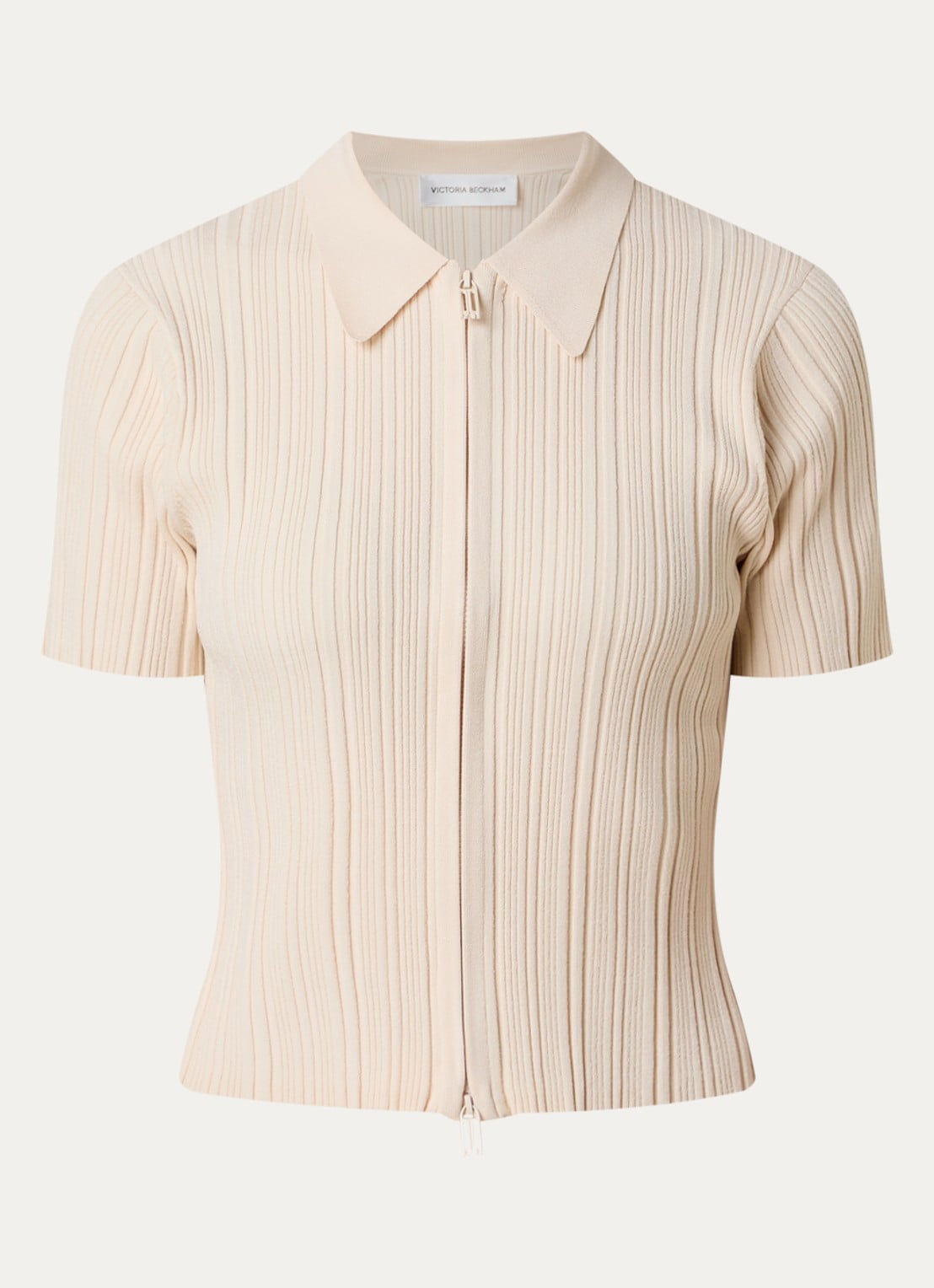 Victoria Beckham Vest met ribstructuur - voorkant 4 creme