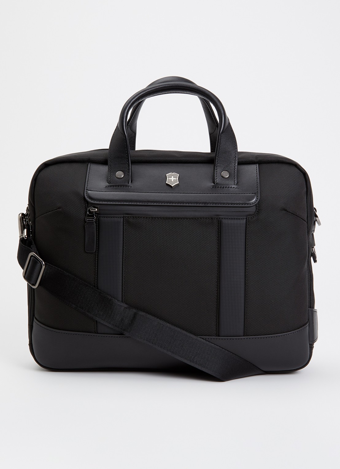 Victorinox Architecture Urban 2 businesstas met leren details - voorkant 3 zwart