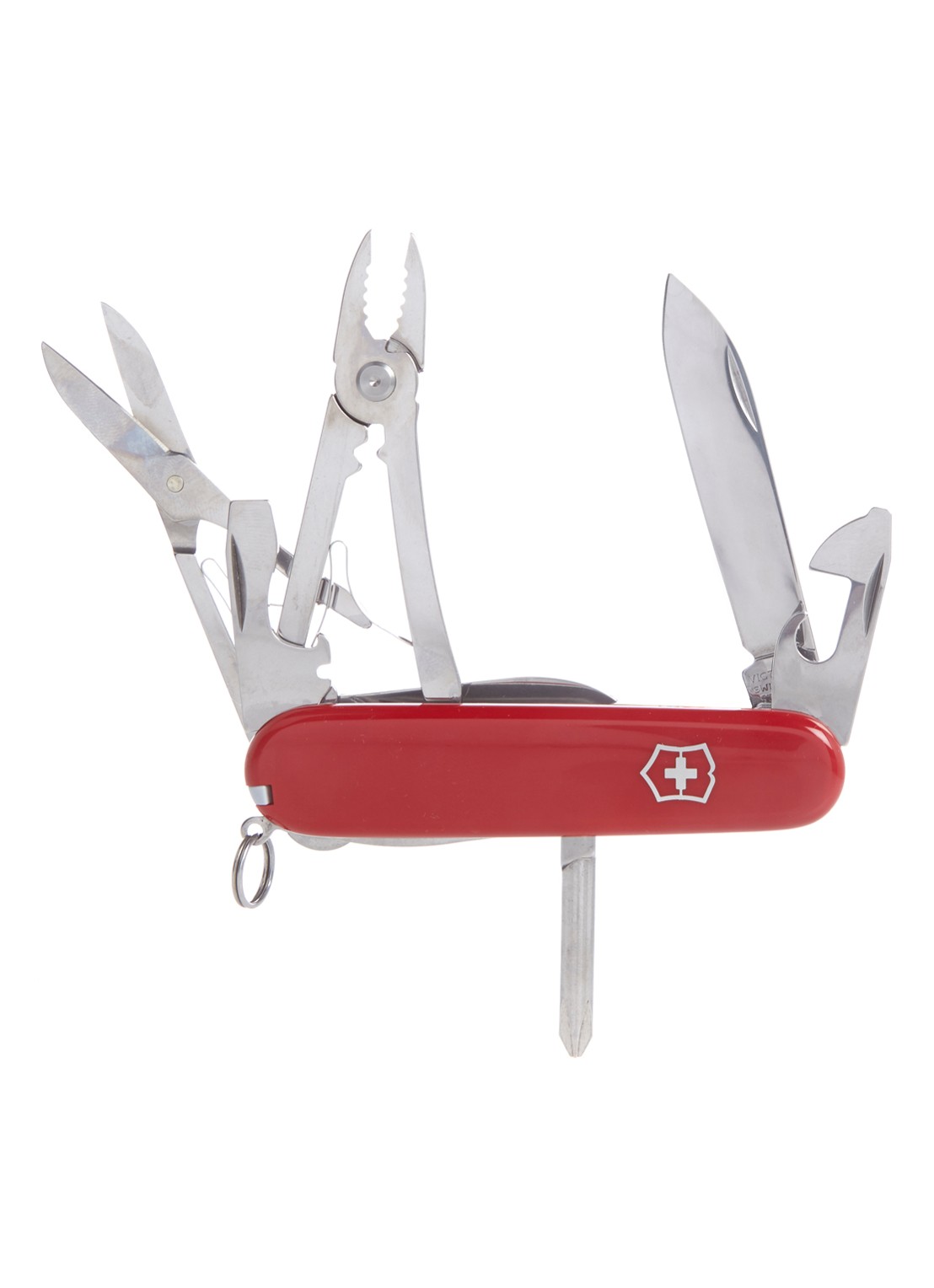 Victorinox Deluxe Tinker zakmes 17-delig - detail steenrood