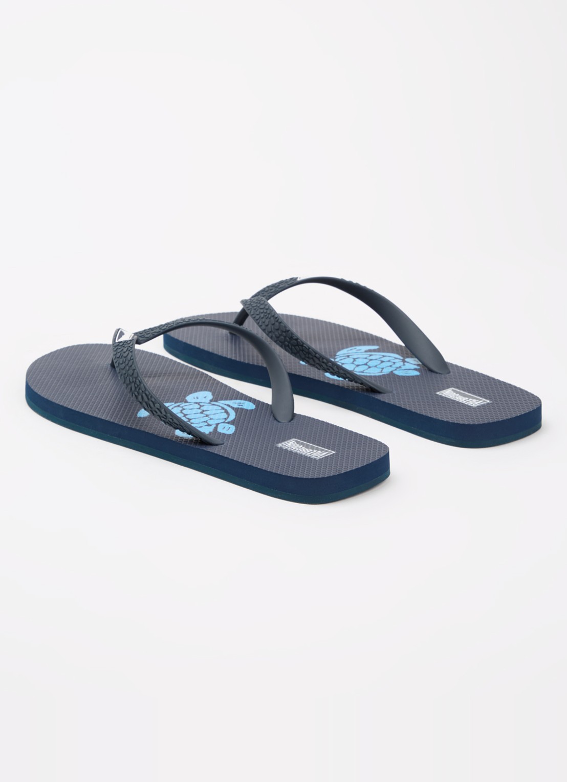 Vilebrequin Copp slipper met logo - achterkant 5 donkerblauw