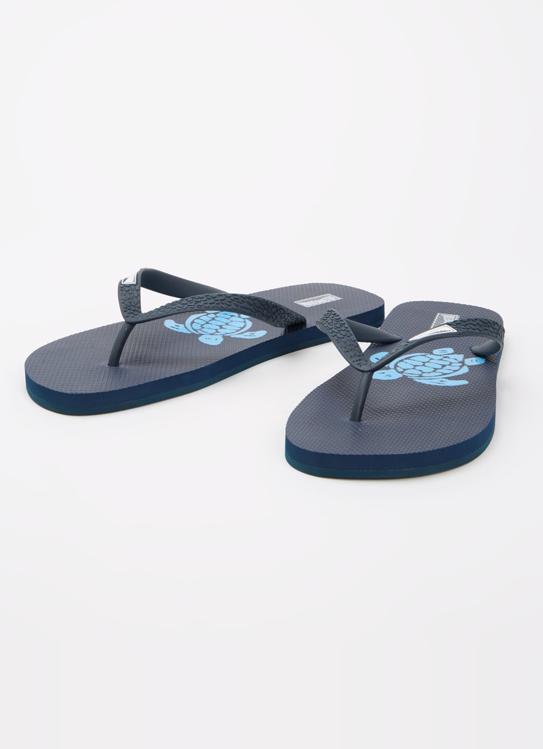 Vilebrequin Copp slipper met logo - detail donkerblauw