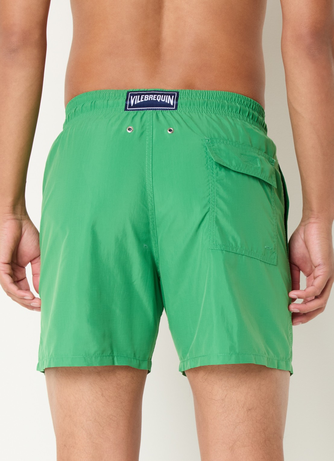 Vilebrequin Moorea zwemshorts met print en steekzakken - achterkant 4 groen