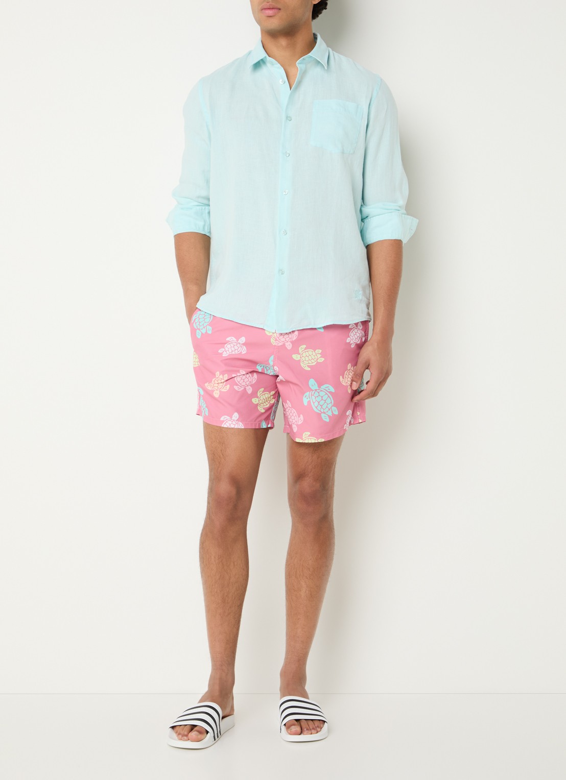 Vilebrequin Moorea zwemshorts met print - voorkant 3 roze