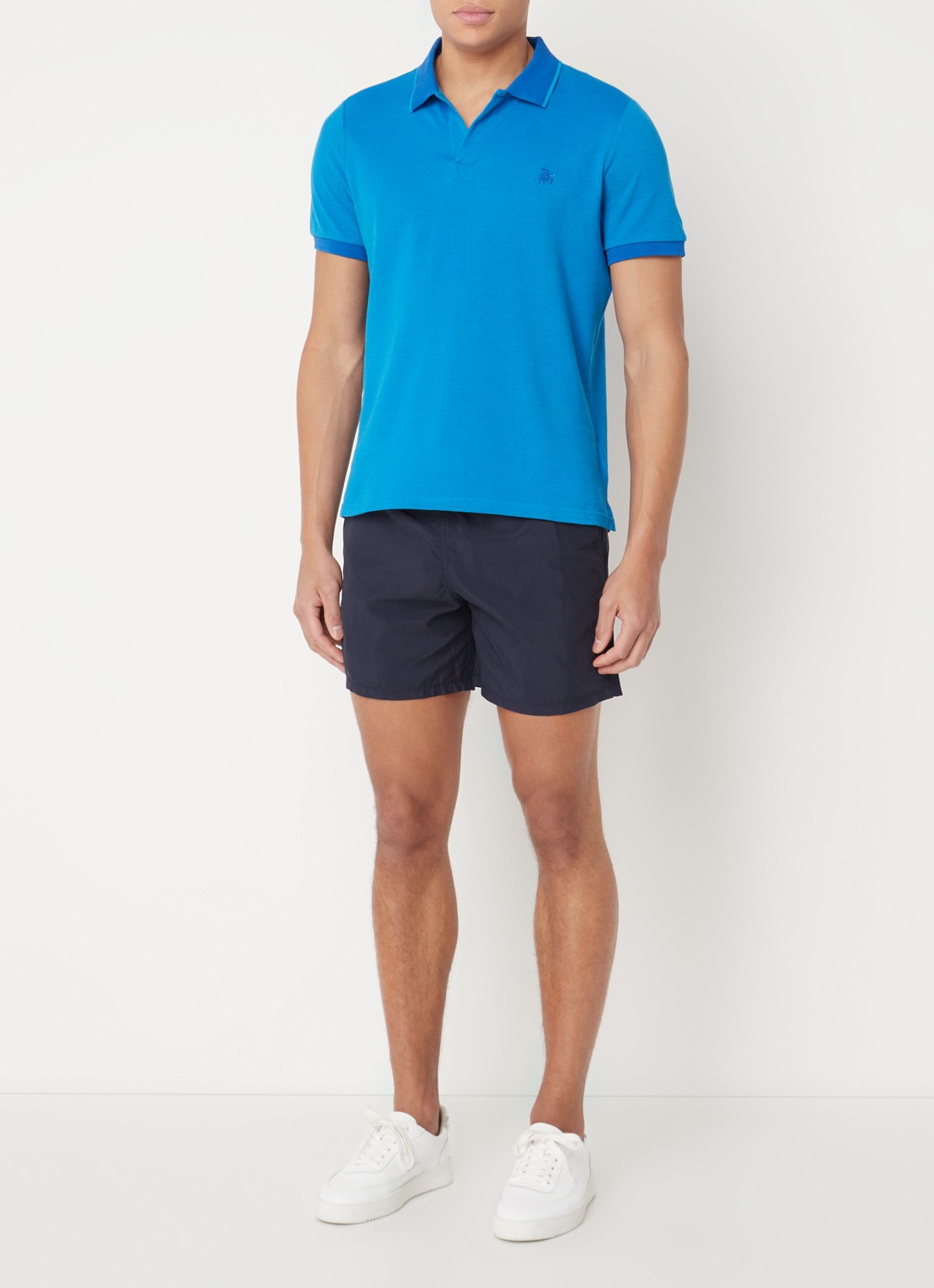 Vilebrequin Moorea zwemshorts met steekzakken - voorkant 4 donkerblauw