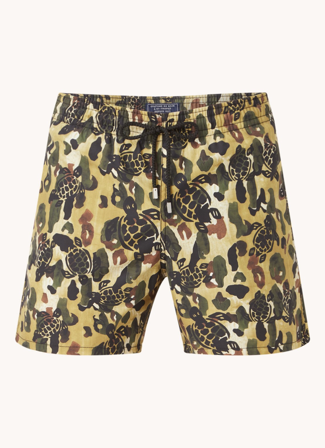 Vilebrequin Zwemshorts met camouflage print - voorkant bronsgroen