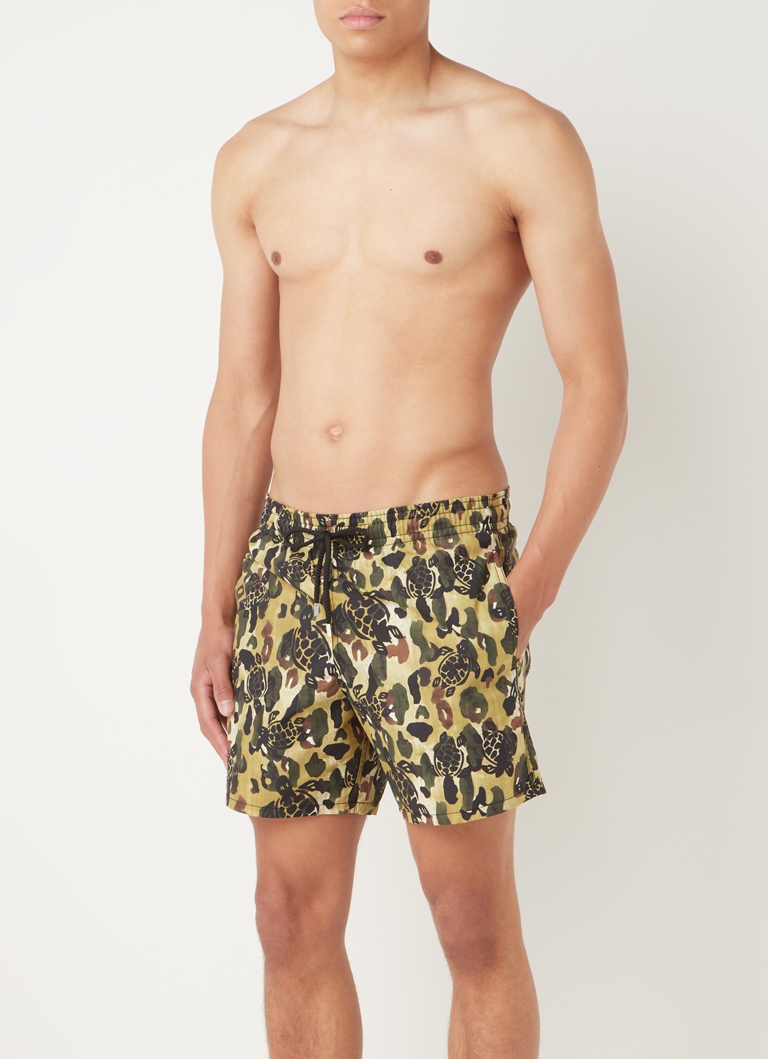 Vilebrequin Zwemshorts met camouflage print - voorkant 2 bronsgroen