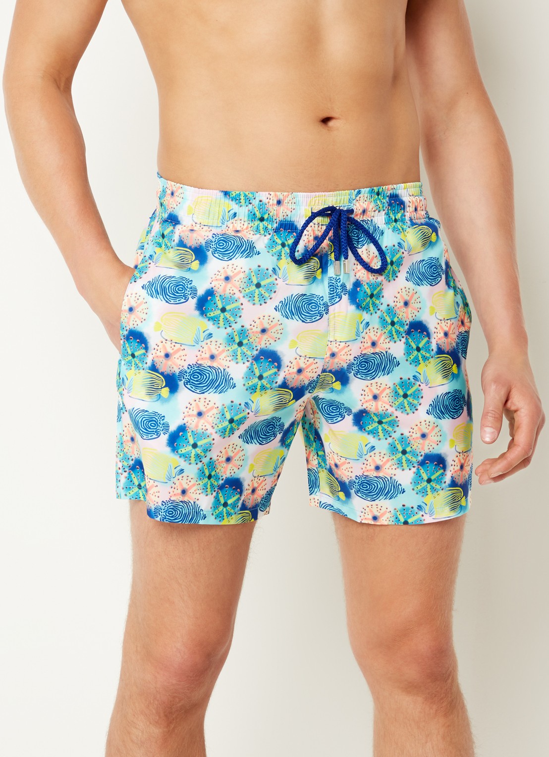 Vilebrequin Zwemshorts met steekzakken en print  - detail 4 blauw