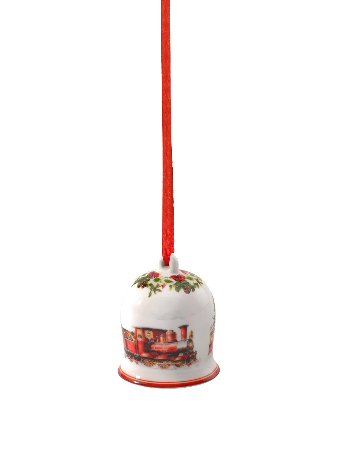 Villeroy & Boch Annual Christmas 2025 Klokje kersthanger 5,6 cm - voorkant gebroken wit