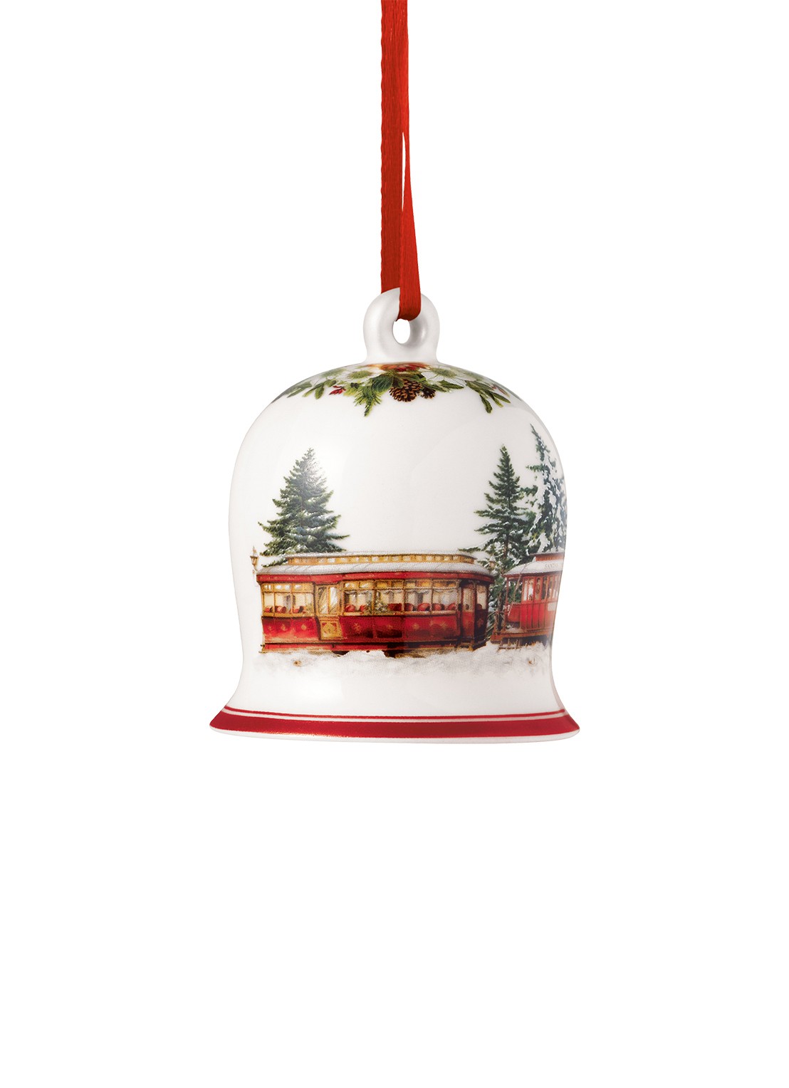 Villeroy & Boch Annual Christmas 2025 Klokje kersthanger 5,6 cm - voorkant 2 gebroken wit