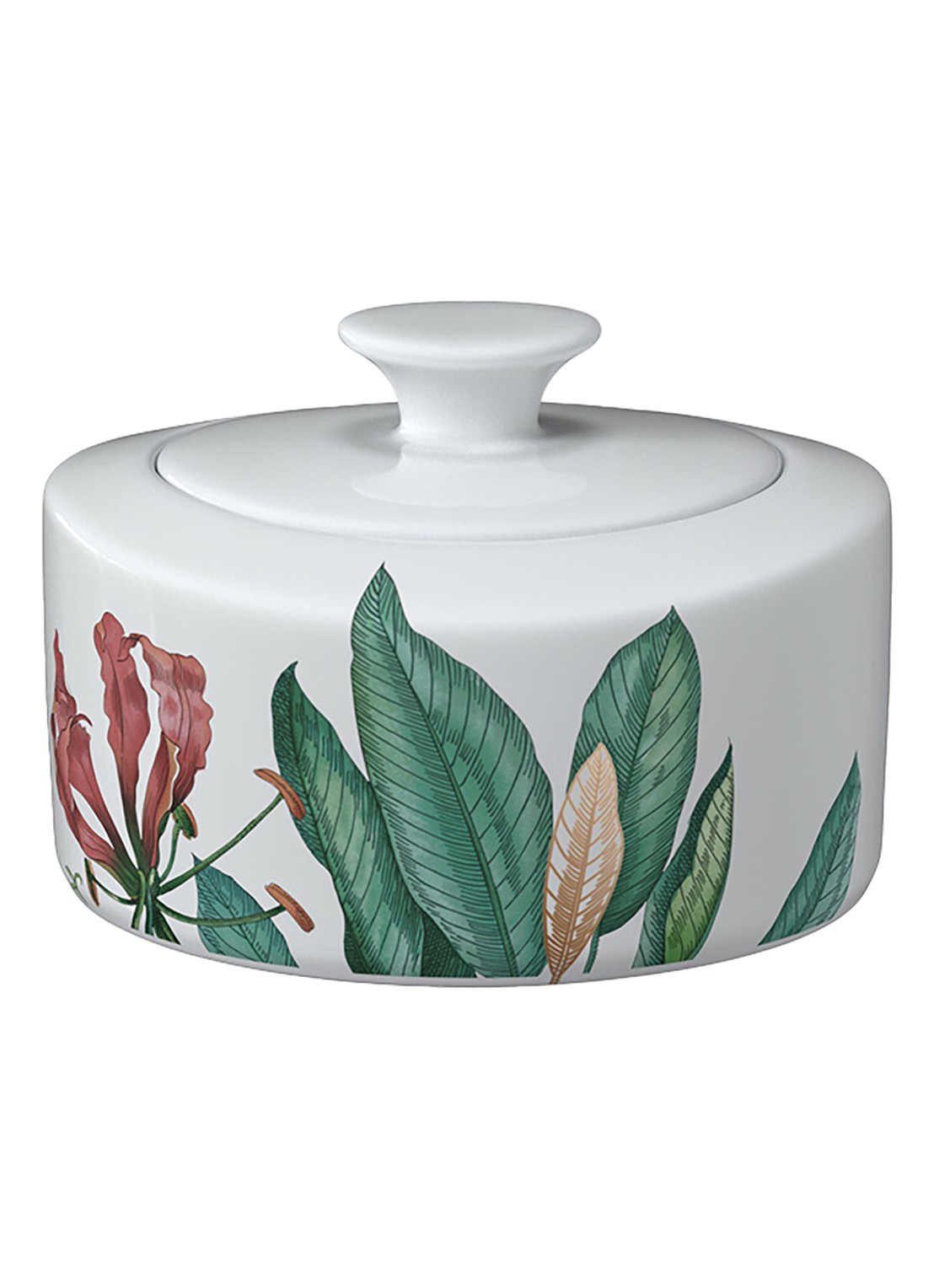 Villeroy & Boch Avarua suikerpotje 33 cl - voorkant 2 gebroken wit