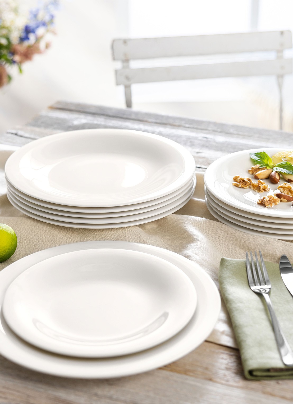 Villeroy & Boch bordenset 12-delig - voorkant 2 gebroken wit