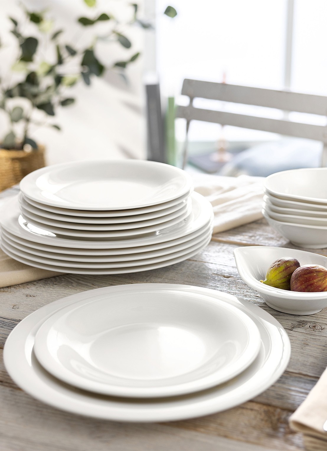Villeroy & Boch bordenset 18-delig - voorkant 2 gebroken wit