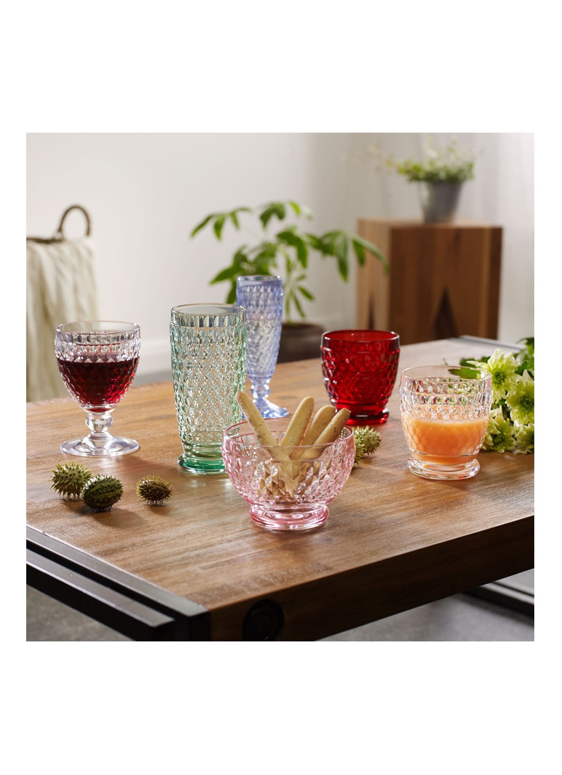 Villeroy & Boch Boston Coloured drinkglas 330 ml - detail steenrood