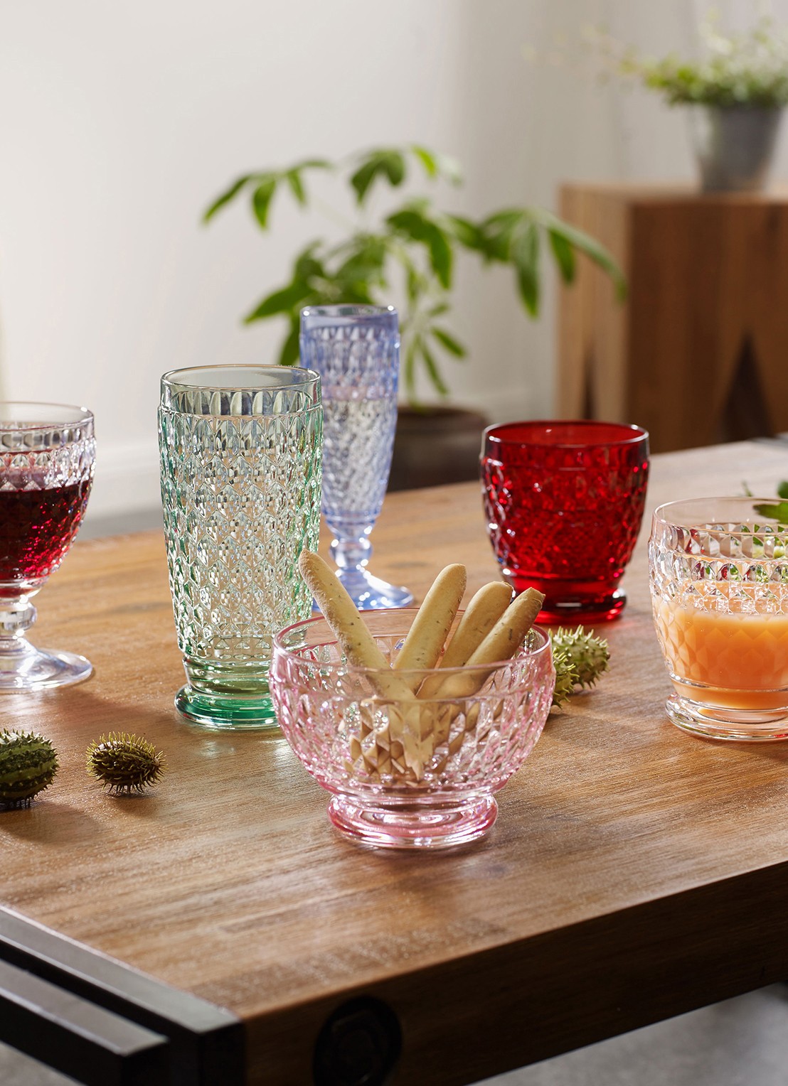 Villeroy & Boch Boston Coloured drinkglas 330 ml - voorkant 3 steenrood