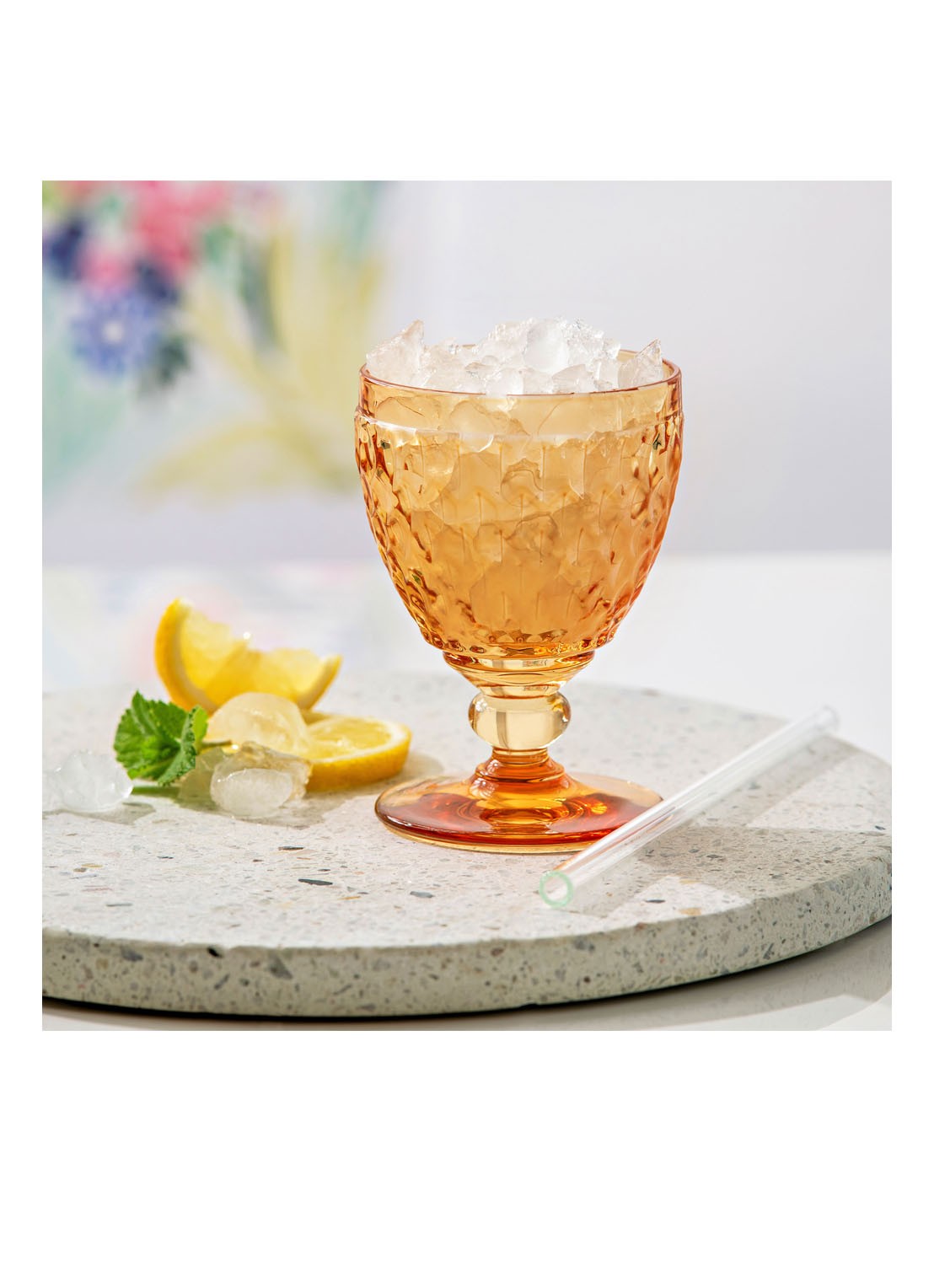 Villeroy & Boch Boston witte wijnglas 12,5 cl - voorkant 2 oranje