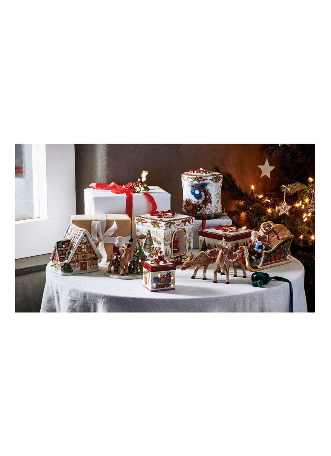 Villeroy & Boch Christmas Toys speeldoos en waxinelichthouder 16,5 cm - voorkant 4 multicolor