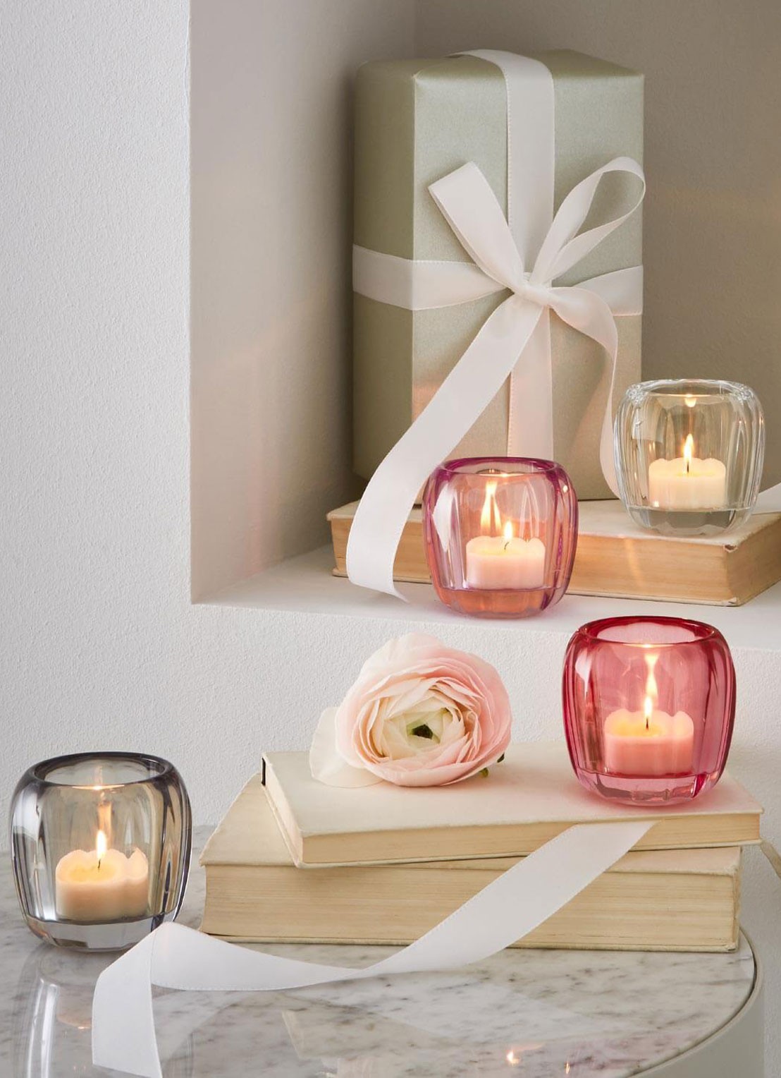 Villeroy & Boch Cosy waxinelichthouder van glas - voorkant 2 donkergrijs