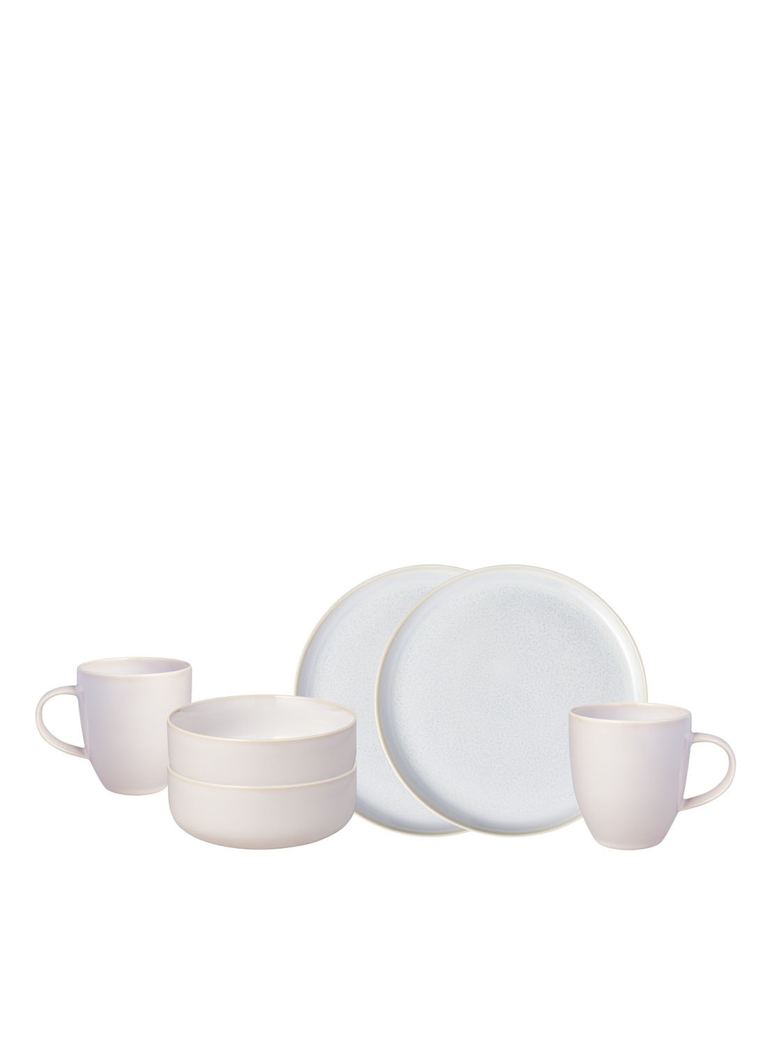 Villeroy & Boch Crafted Cotton serviesset 6-delig - voorkant gebroken wit