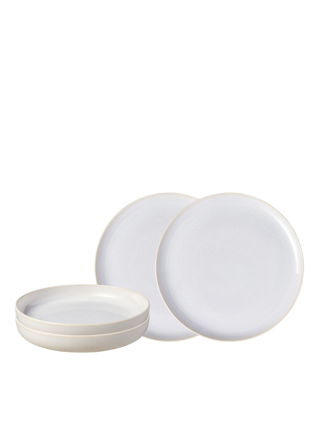 Villeroy & Boch Crafted Cotton seviesset 4-delig - voorkant 3 gebroken wit