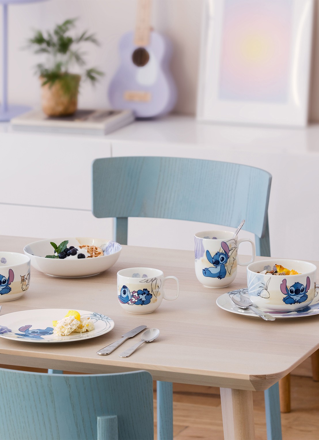 Villeroy & Boch Disney Stitch kinderbestek 4-delig  - voorkant 4 zilver