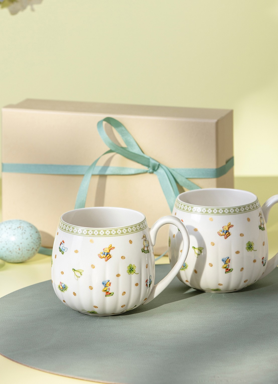 Villeroy & Boch Easter Delight mok set van 2 - achterkant 3 gebroken wit
