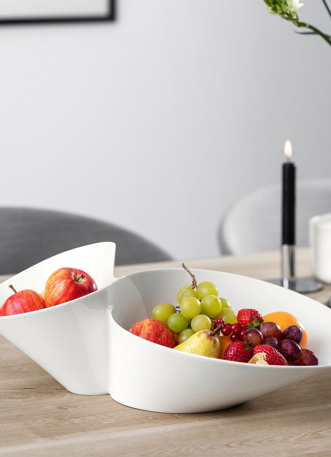 Villeroy & Boch Eye-catcher NewWave fruitschaal van porselein 49 x 27 cm - achterkant 4 gebroken wit