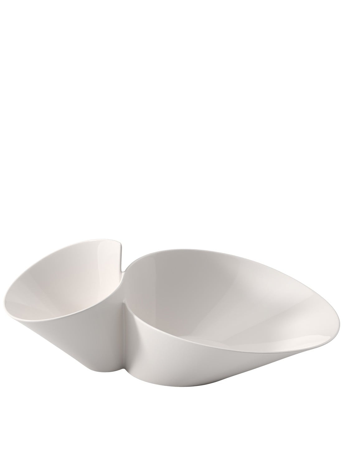 Villeroy & Boch Eye-catcher NewWave fruitschaal van porselein 49 x 27 cm - voorkant gebroken wit