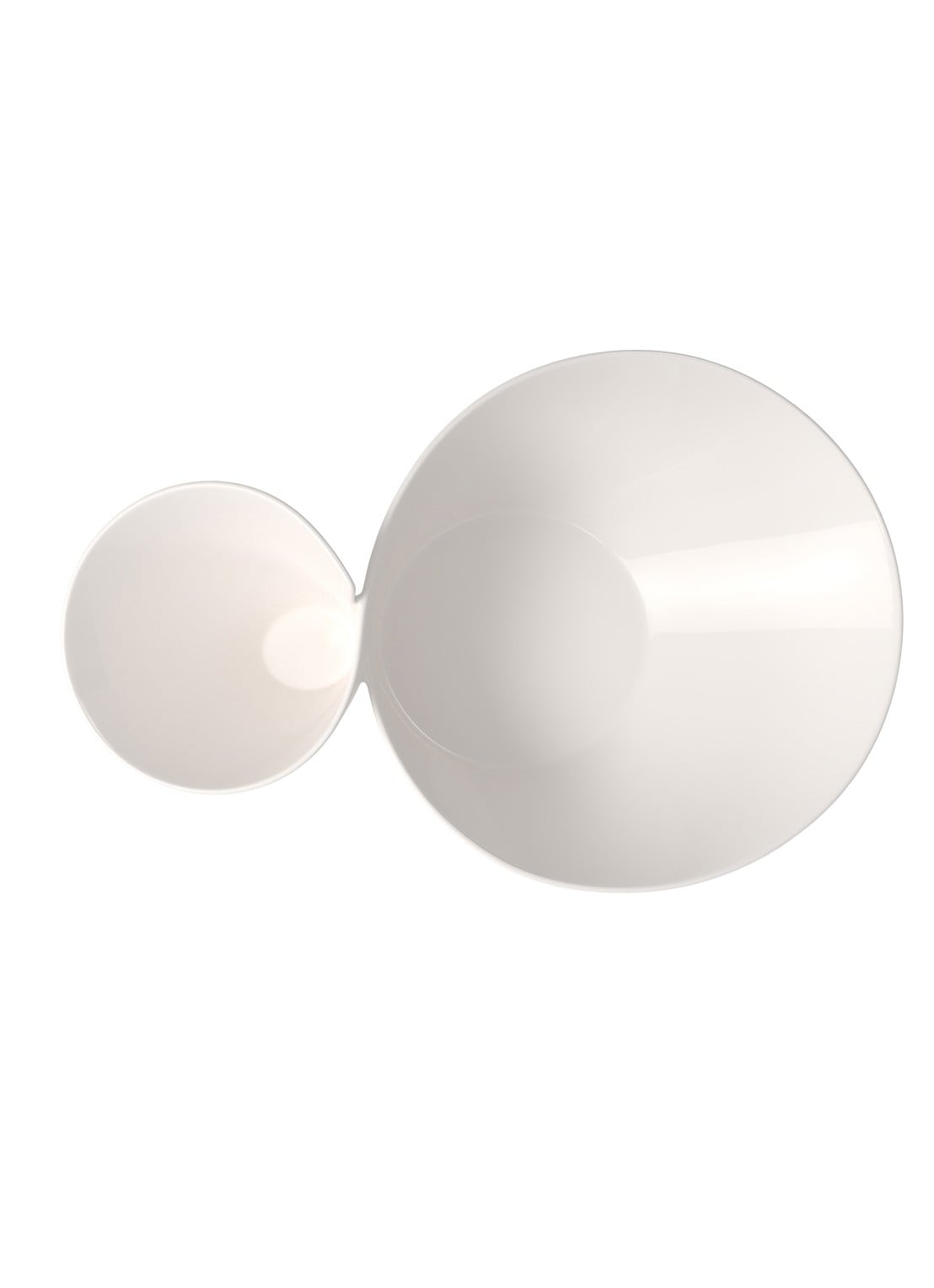 Villeroy & Boch Eye-catcher NewWave fruitschaal van porselein 49 x 27 cm - voorkant 2 gebroken wit