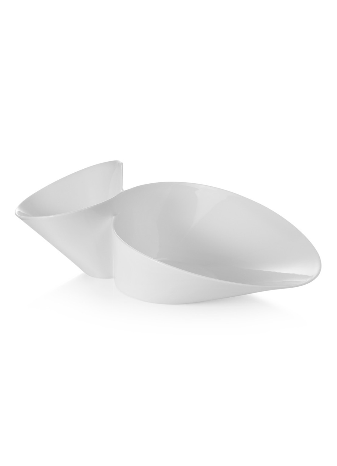 Villeroy & Boch Eye-catcher NewWave fruitschaal van porselein 49 x 27 cm - voorkant 3 gebroken wit
