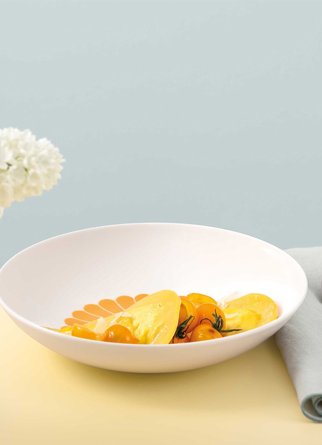 Villeroy & Boch Fleur diep bord 24 cm - detail 3 oranje