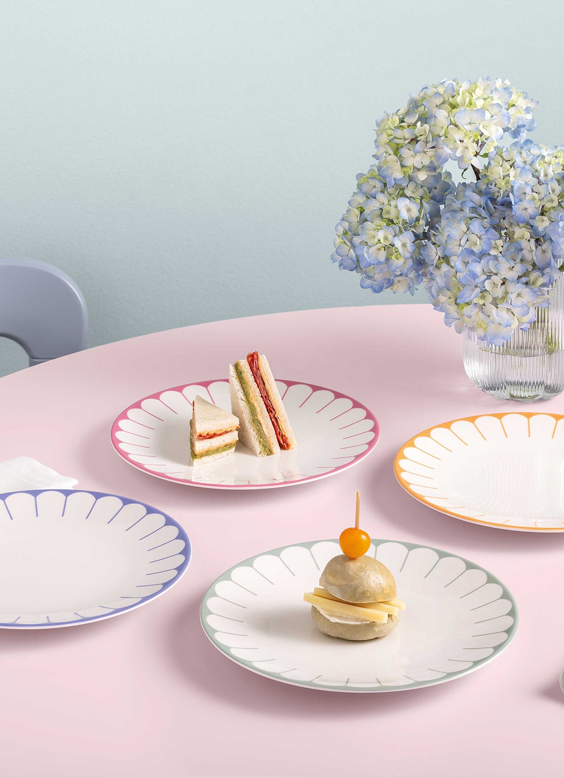 Villeroy & Boch Fleur dinerbord 27 cm - detail roze